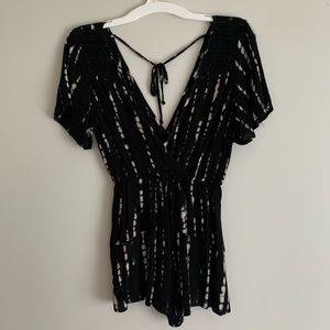 Black and White Tie Dye Romper